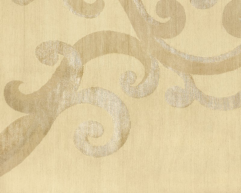 Assumed Damask Area Rug in Beige/White, Rectangle 10' x 14'