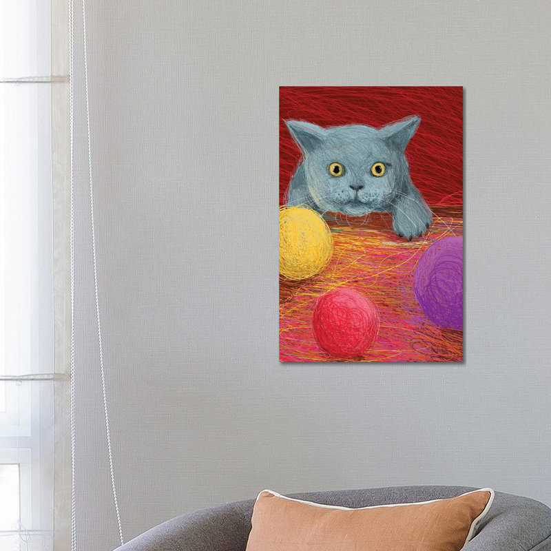 Kitty Play by Art Mirano - Wrapped Canvas Print, 66.04cm H x 45.72cm W x 1.9cm D