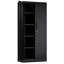Classeur en métal de 71 pouces de hauteur avec serrure et 4 tablettes, thermolaqué noir, convenant à l'unité de rangement de bureau Pantry-1528048580