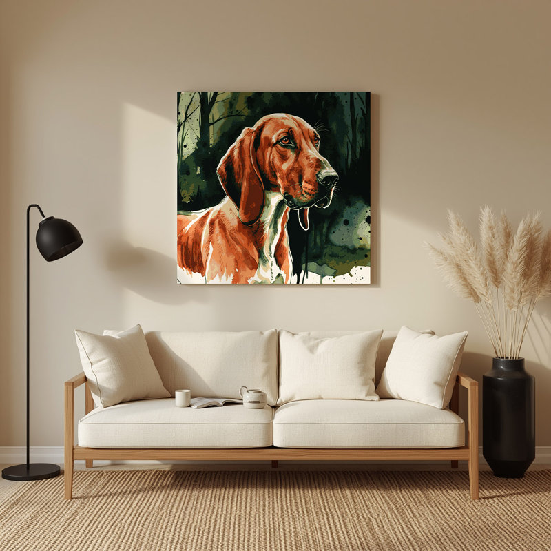 «Dogs Redbone Coonhound», art mural en métal vert, H 8 po x l 8 po