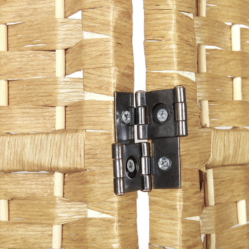 247.5Cm W x 180Cm H 5 - Panel Bamboo / Rattan Room Divider