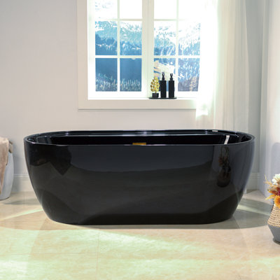67" x 31.5" Freestanding Soaking Acrylic Bathtub