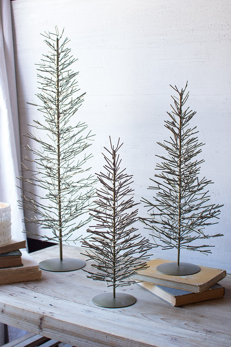 3-Piece Wire Tabletop Tree Set