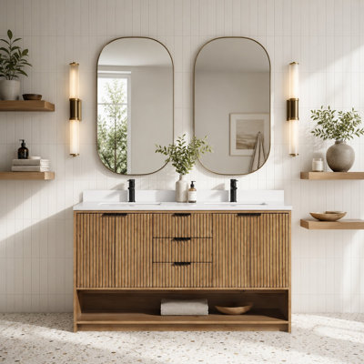 Meuble-lavabo double 55 po 