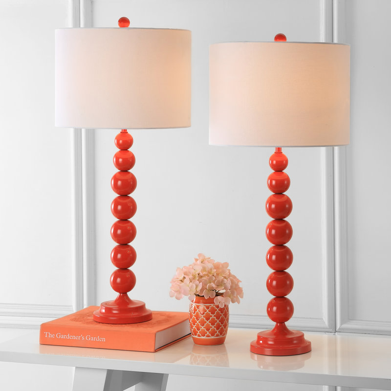 Ensemble de lampes de table 31,5 po Rimini, Orange sanguine