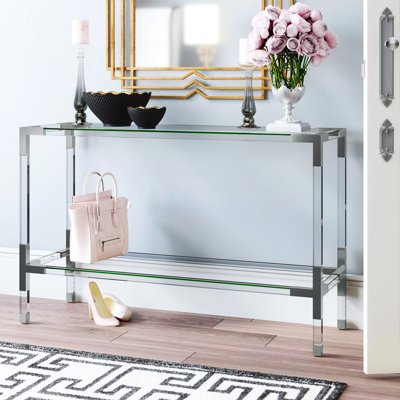 Funnell 47'' Glass Top Console Table