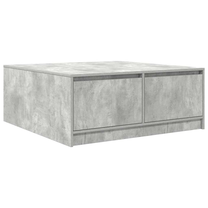 Coffee Table with Storage, 40" H x 100" L x 100" W, Concrete Grey