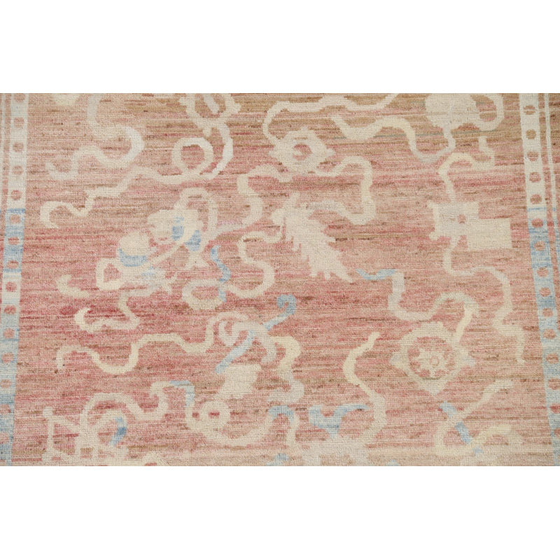 Tapis multicolore en laine noué à la main 3 pi 11 po x 4 pi 11 po One Age of a Kind Kind