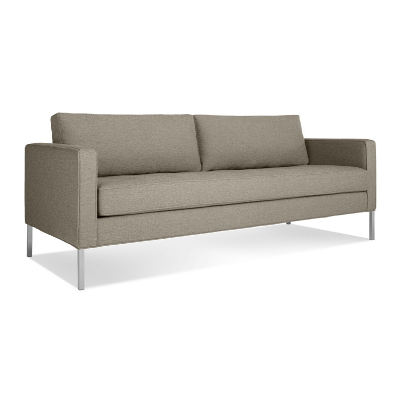 Paramount Sofa, Sanford Ceramic Crossweave, Stainless Steel, 32" H x 95" W x 34" D