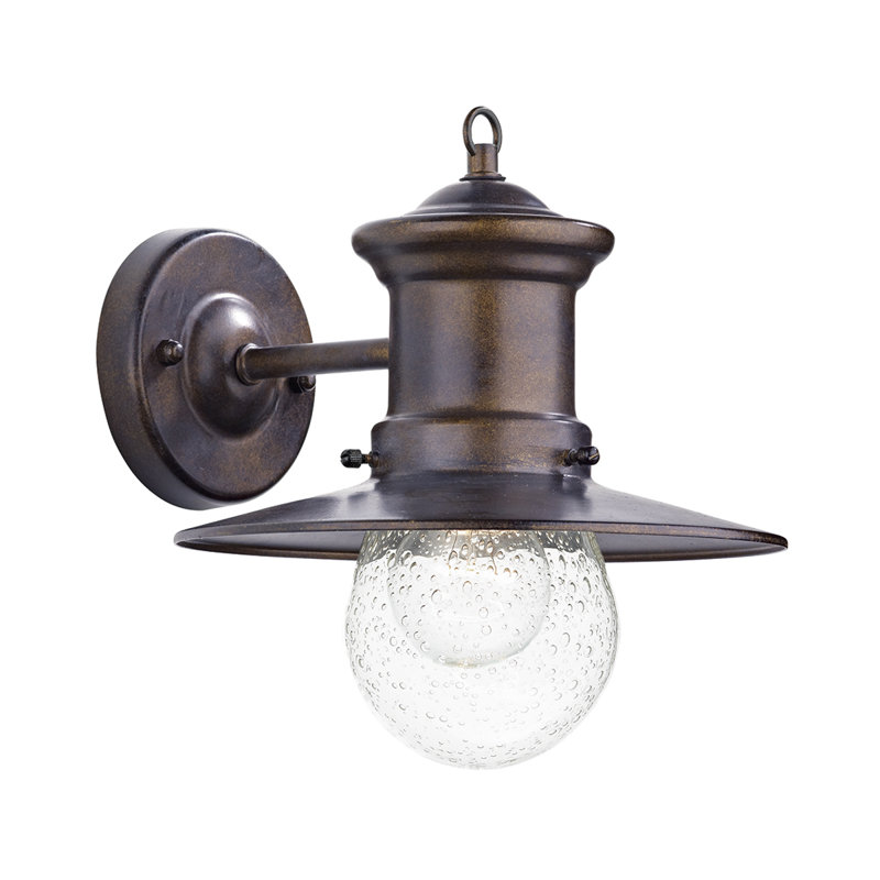 Desota Seeded Glass Outdoor Barn Light, Bronze