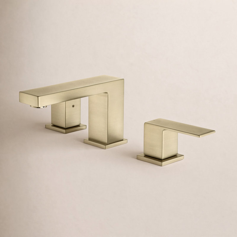Cube 2-handle Bathroom Faucet with Drain Assembly, Gold
