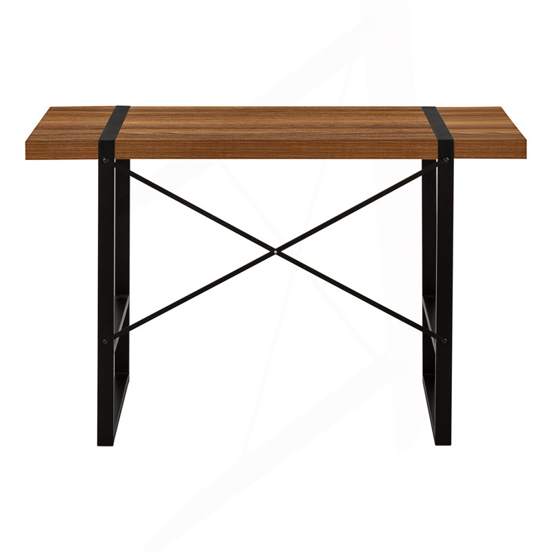 Bureau d'écriture, bureau d'ordinateur pour bureau personnel, Walnut/Black