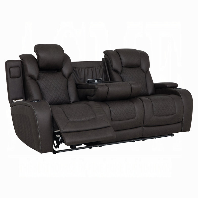 Canapé Wendell Power Motion avec table rabattable, rangement, USB et DEL
