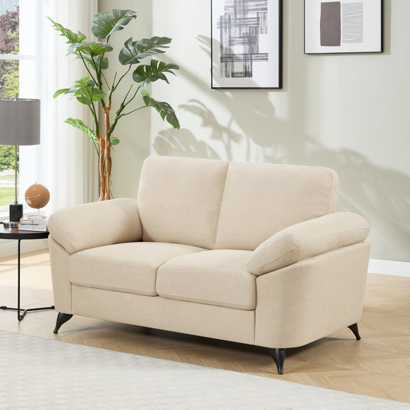 Sabita 3 Seater Linen Sofa, Beige