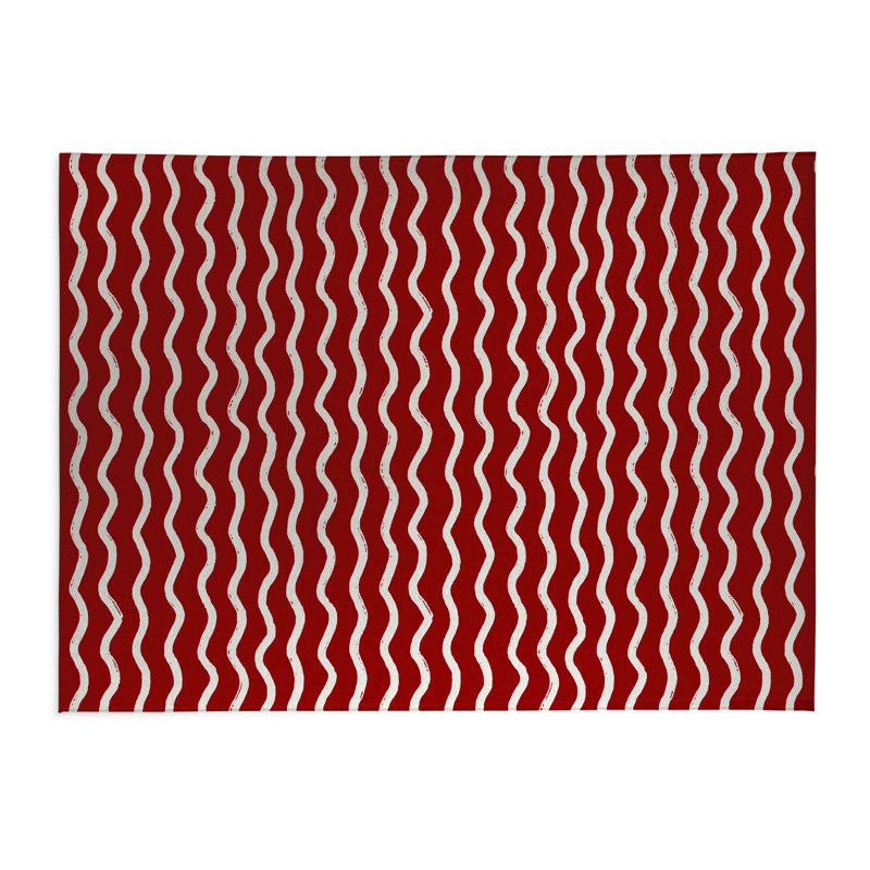 Tapis de cuisine Wiggle Row, Rectangulaire 2 pi x 3 pi, Rouge canneberge