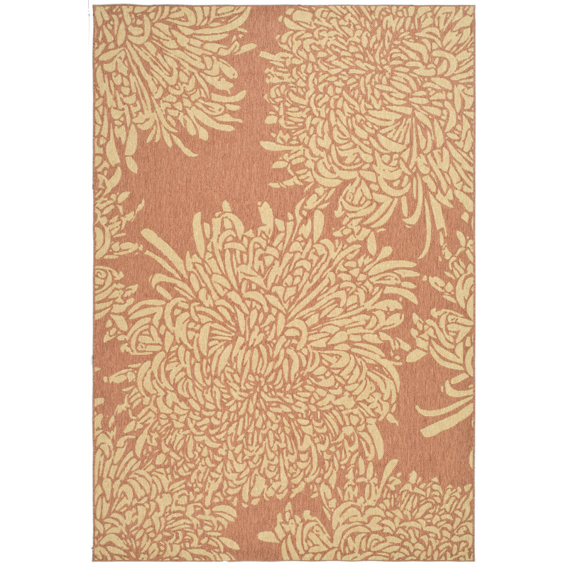 Tapis à motif floral Chrysanthemum Martha Stewart, Rectangle 5 pi 3 po x 7 pi 7 po