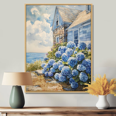 Ayanguans d'hortensias au bord de la mer - hydrangées, art mural