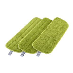 Zwipes 18 in. Green Microfiber Scrubbing Wet Mop Pad Refills (3-pack)