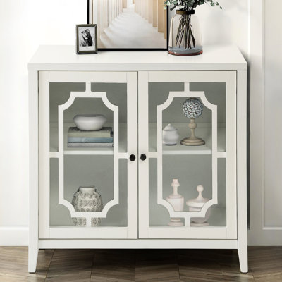Console avec 2 espaces de rangement - Garde les articles dans des panneaux de verre