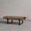 Table basse rectangulaire en chêne rustique l 46 po x P 24 po avec pieds en acier, 2 tiroirs de rangement et finition en bois