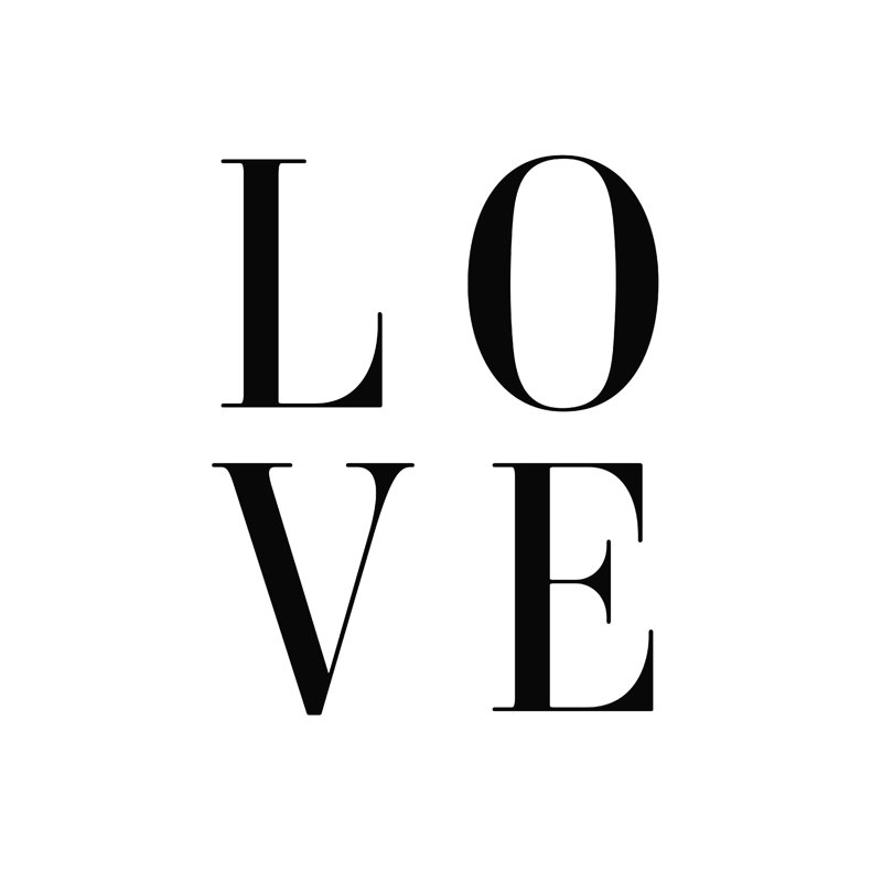«Love 4», impression sur toile tendue, H 12 po x l 12 po