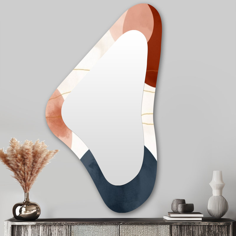 Miroir mural beige asymétrique minimaliste VI - Minimalisme abstrait