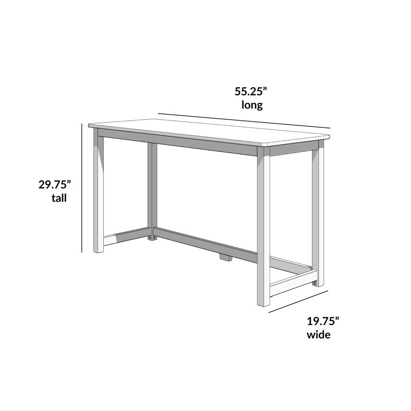 Essays Large Writing Desk, Blue, 29.75"H x 55.25"W x 19.75"D