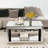 Modern Glam 39.4" Mirrored 2-Tier Coffee Table with Rounded Edges & Open Storage For Living Room