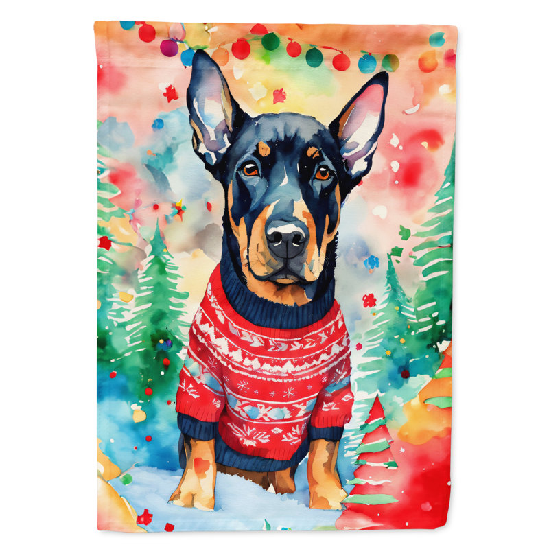Double Sided Polyester Christmas, 15.5" H x 11.25" W