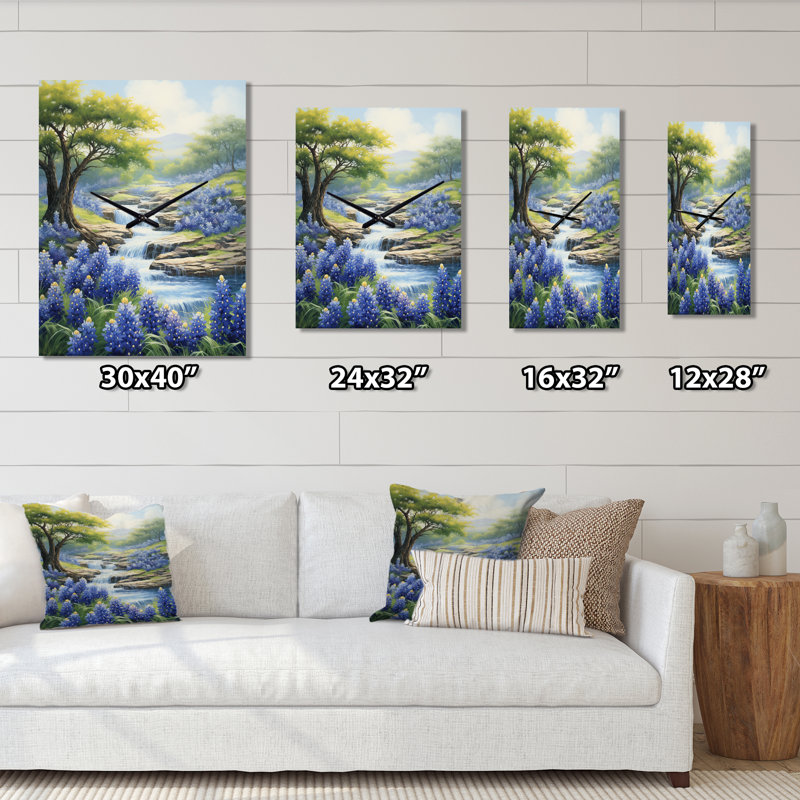 Horloge murale surdimensionnée Blue Bonnets, Très grand
