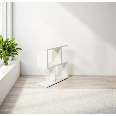 Table de bout rectangulaire à 4 tablettes, table grise mince de 23 pouces pour le salon, bois, grand espace de rangement avec 2 petites et grandes tablettes, conception minimaliste élégante, largeur d'assemblage facile et espace de rangement fiable