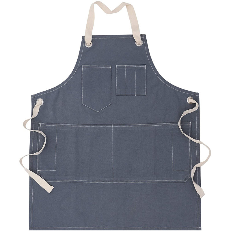Solid Colour Cotton Apron Sets, Grey