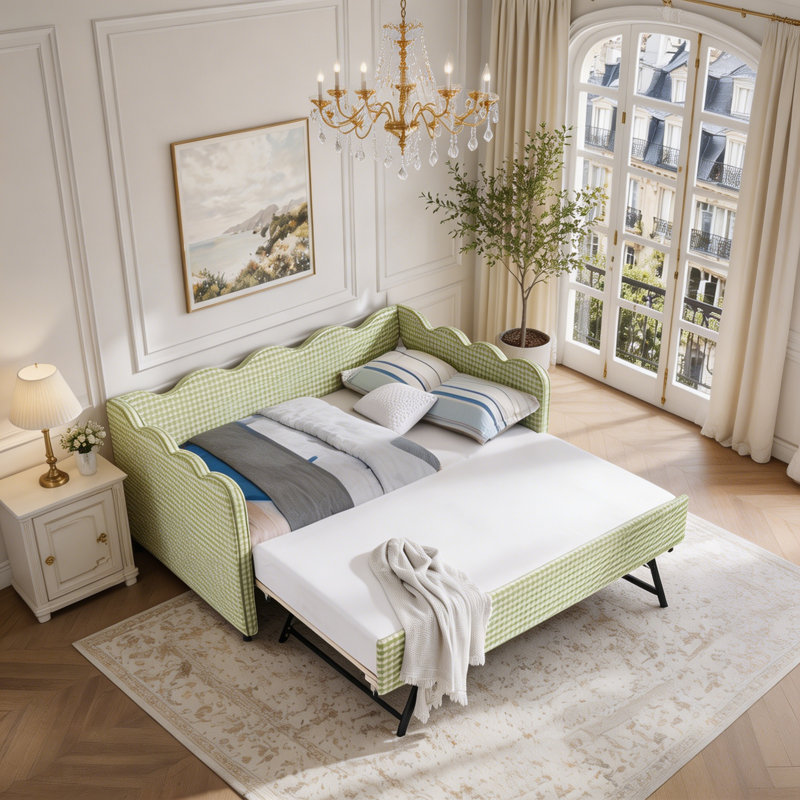 Lit de jour double, Twin Trundle, Green1