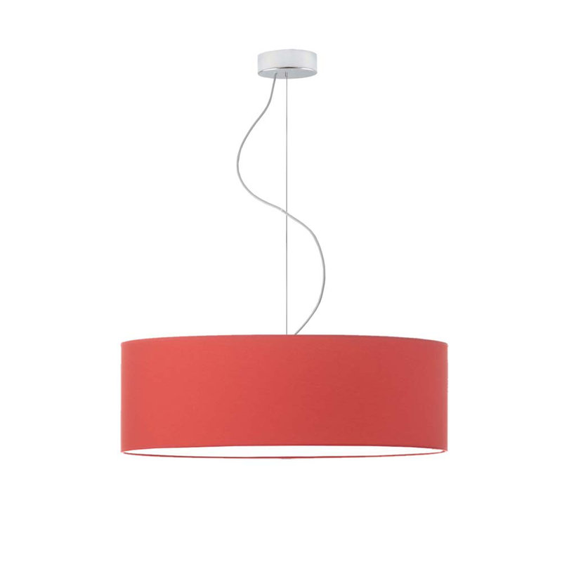 Aubryella 4 - Light Drum Pendant, Red, Chrome