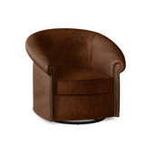 Stellan Leather Swivel Barrel Chair