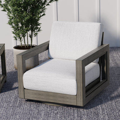 Marjani Aluminum Swivel Outdoor Lounge Chair with Cushions 