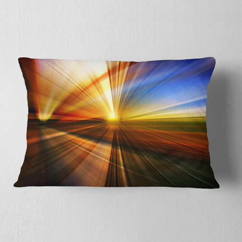 Coussin lombaire à rayons abstraits 