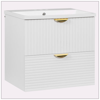 Meuble-lavabo simple 24 po avec plateau en résine Fenny
