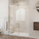 Porte de douche coulissante sans cadre l 50 po x H 76 po Enigma-XO avec technologie Clear Max ™