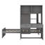 Lit mezzanine simple avec lit autonome, tablettes, bureau et garde-robe-101368213
