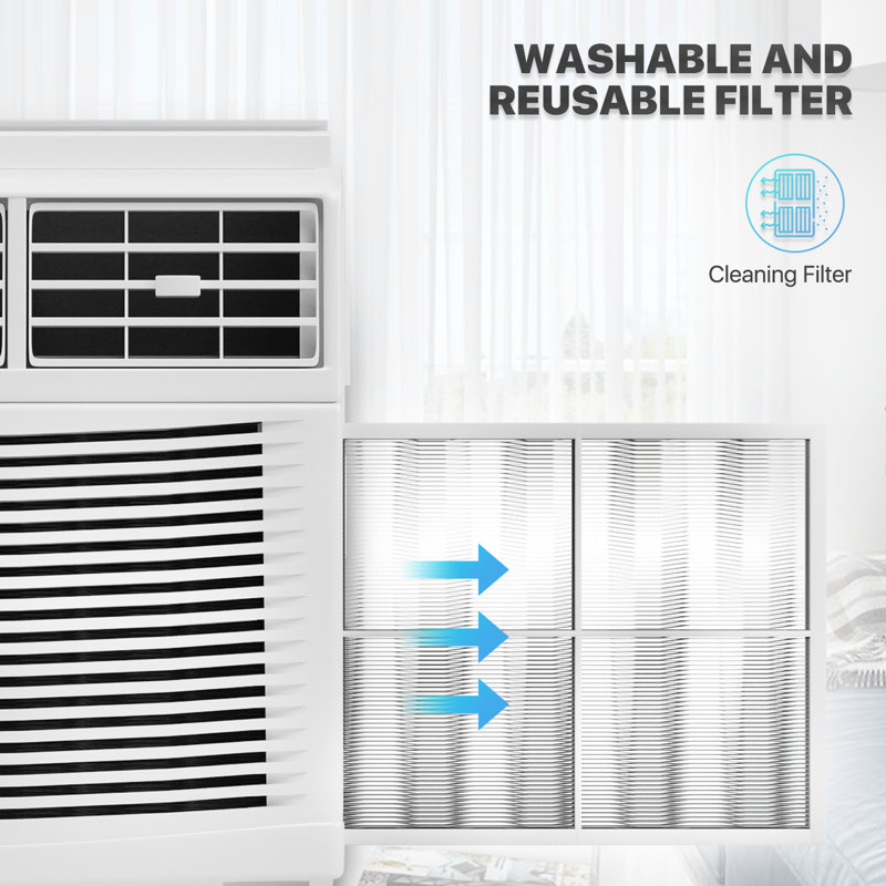 12,000 BTU 115V Window Air Conditioner, Cools up to 450 Sq.Ft., Window AC Unit with Remote Control
