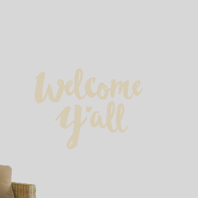 Text & Numbers Non-Wall Damaging Wall Decal, Beige