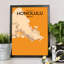 Honolulu City Map 1 Piece Wall Art-1372608089