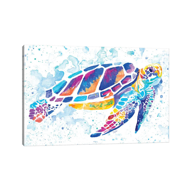 Vibrant Sea Turtle by Chelsea Goodrich - Wrapped Canvas Painting, 66.04 cm H x 45.72 cm W x 1.91 cm D