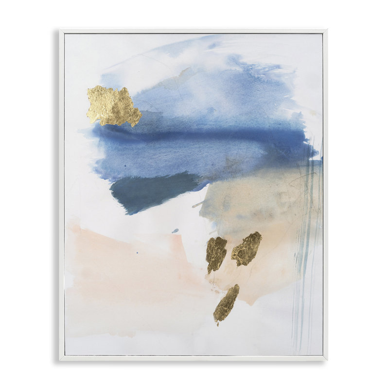 «Blue & Blush Ombre», art de la giclée encadrée par Victoria Barnes, Giclée encadrée blanc bord de mer, H 14 po x l 11 po