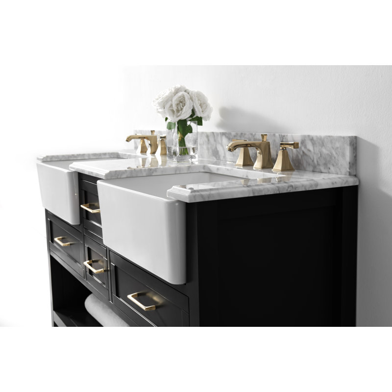 60'' W Double Vanity, Black Onyx