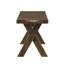 Banc de salle à manger en bois d'hévéa massif 47 po Knotty Nutmeg Finish, siège profilé lisse, bords usés et base à tréteaux