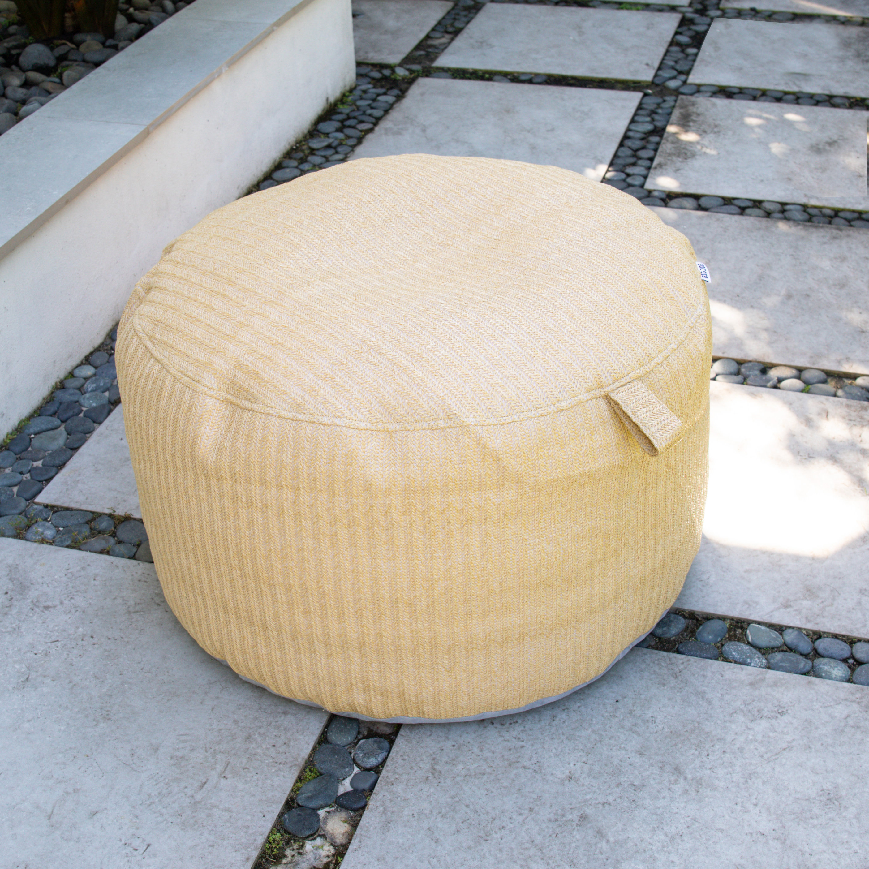 Comfort Research Big Joe Round Ottoman Weatherproof Bean Bag Footrest Natural Basket Weave Wayfair