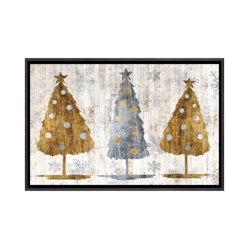 Collection sophistiquée de Noël A par Grace Popp - impression, H 18 po x l 26 po x P 1,5 po, Toile avec cadre noir patiné
