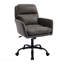 Fauteuil de bureau gris en similicuir gris, base noire, réglable en hauteur, convenant à une coiffeuse de chambre à coucher et à d'autres environnements-590365297